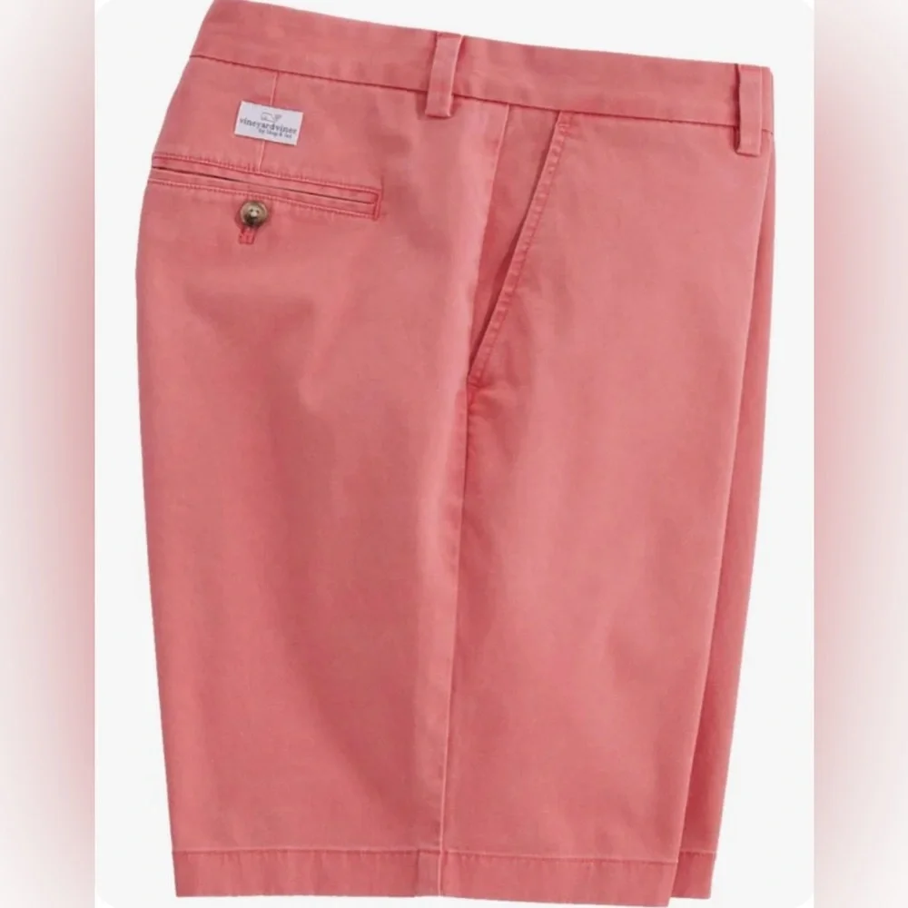 Vineyard Vines Shep Ian Salmon Pink 7 Inch Club Chino Shorts 32